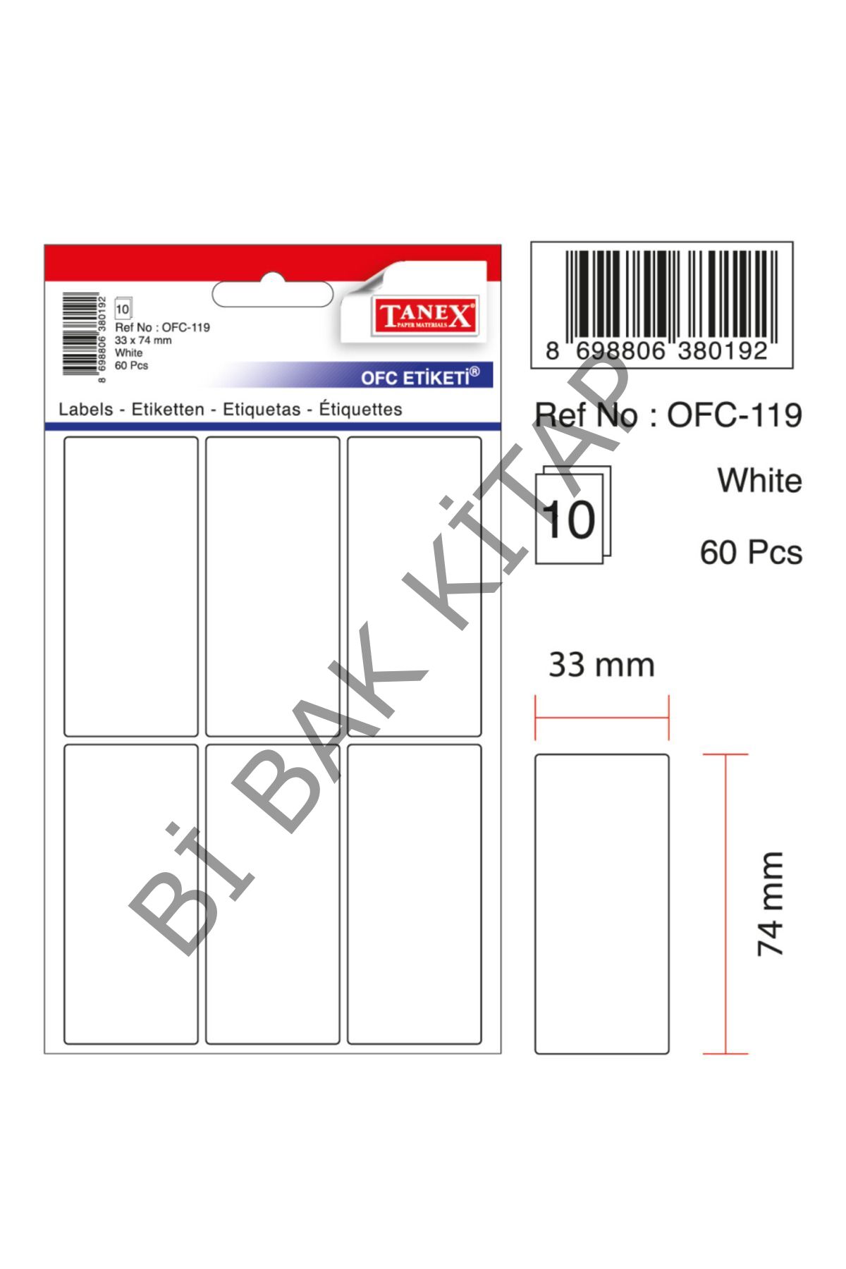 Ofc-119 Beyaz Ofis Etiketi