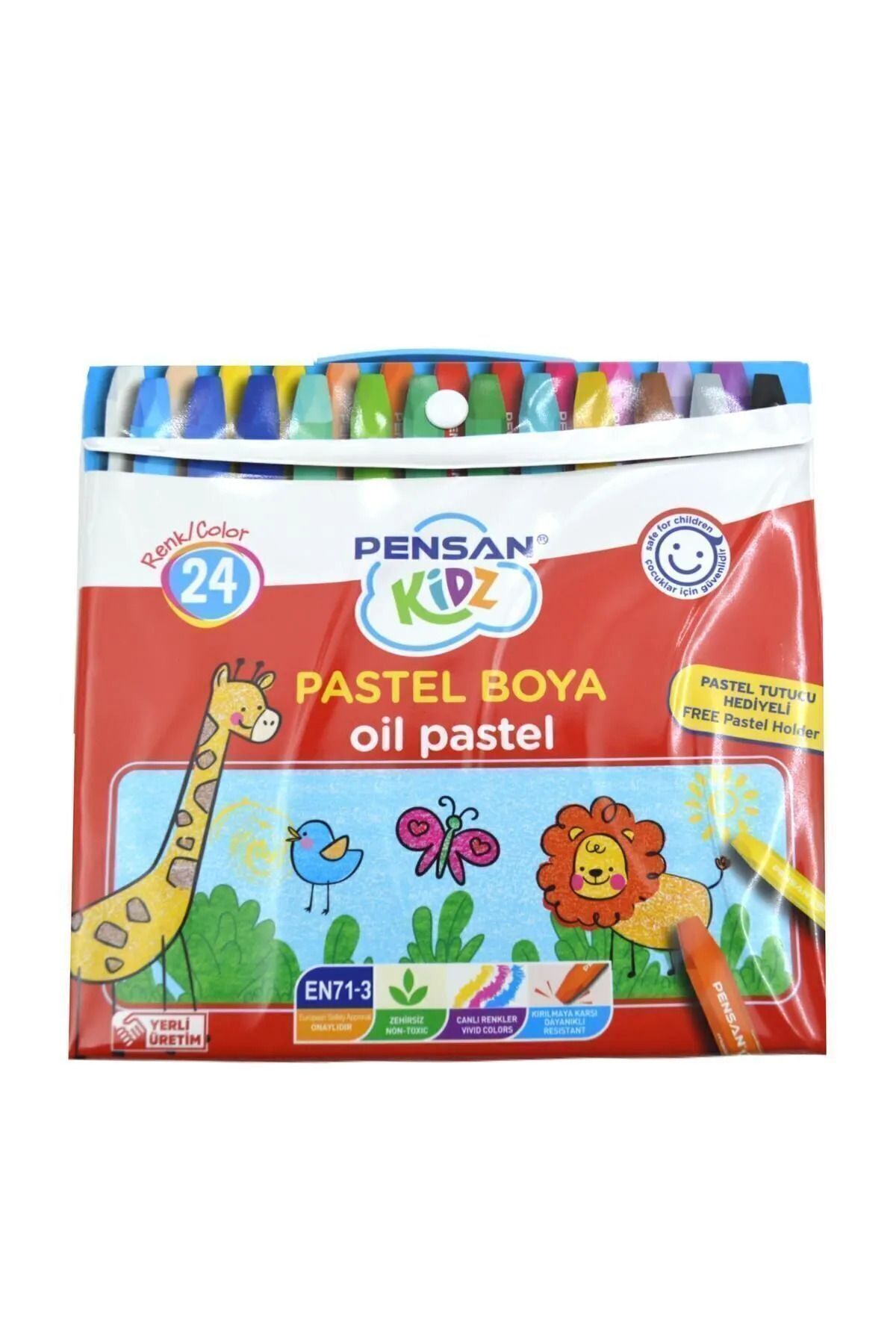 Kidz 24 Renk Çantalı Pastel Boya