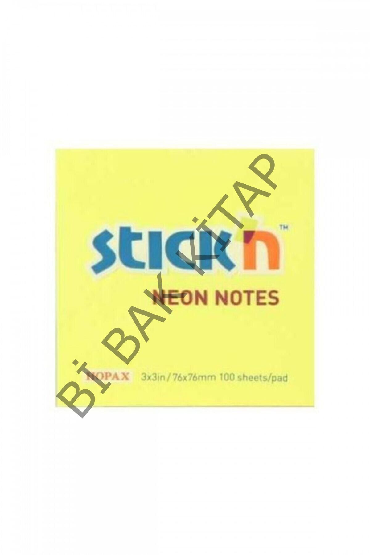 Stickn Neon Sarı 76x76 100 Yaprak Not Kağıdı