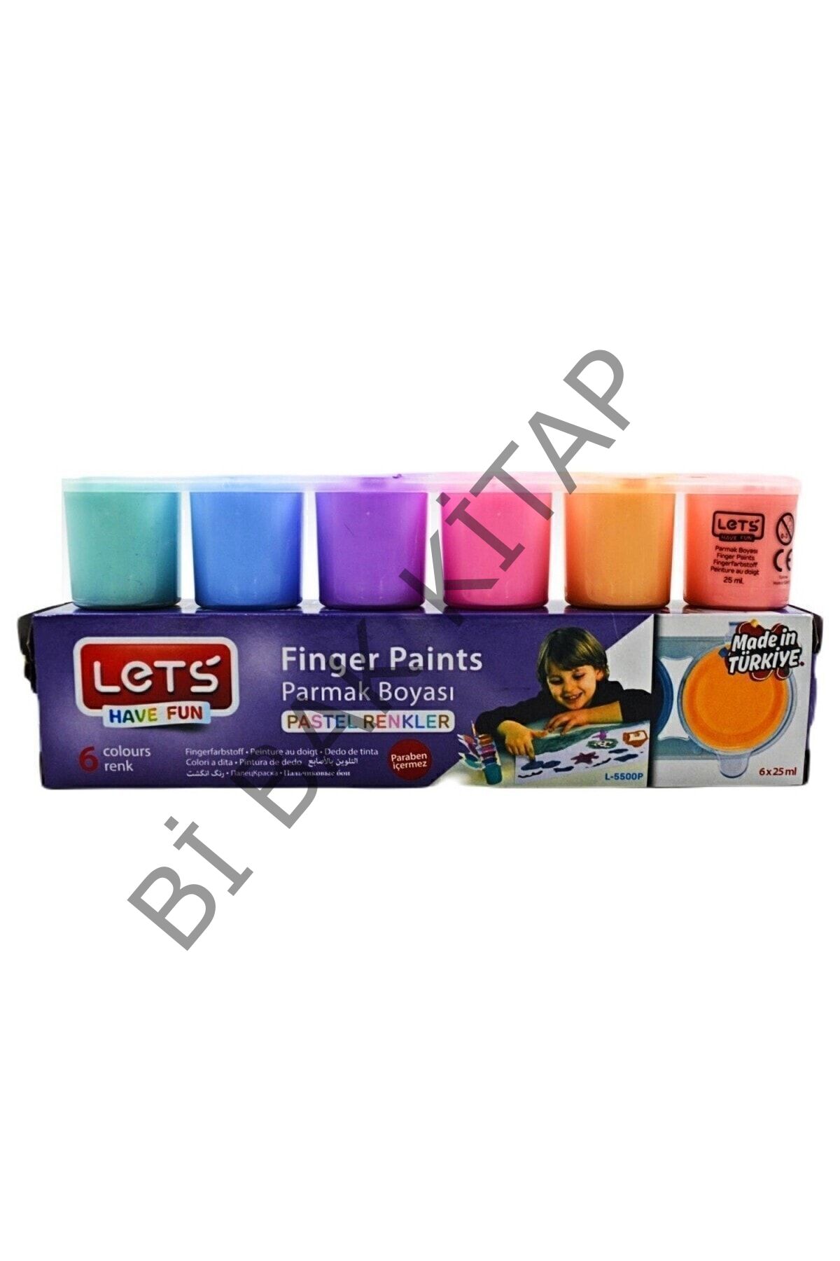 Parmak Boyası Pastel Renkler 6 Renk/ L-5500p