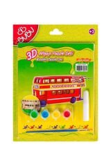 3D Ahşap Maket Puzzle + Boyama Seti (Otobüs) /