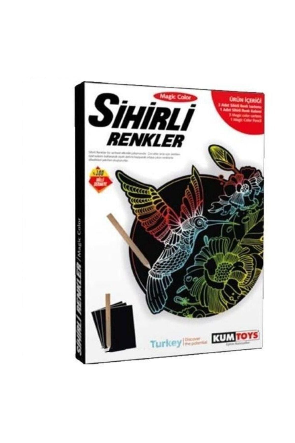 Sihirli Renkler 1 Adet Ahşap Kalem 3 Adet Sihirli Kağıt - Kumtoys