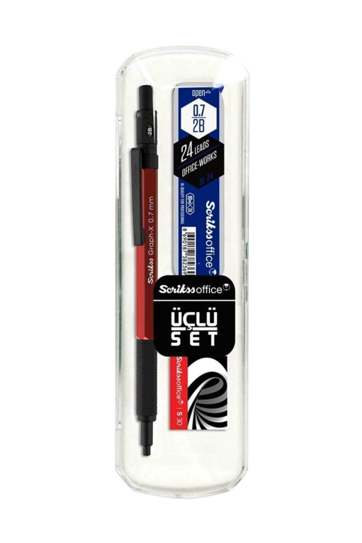 Graph-x 3lü Set Kırmızı 0.7 Mm