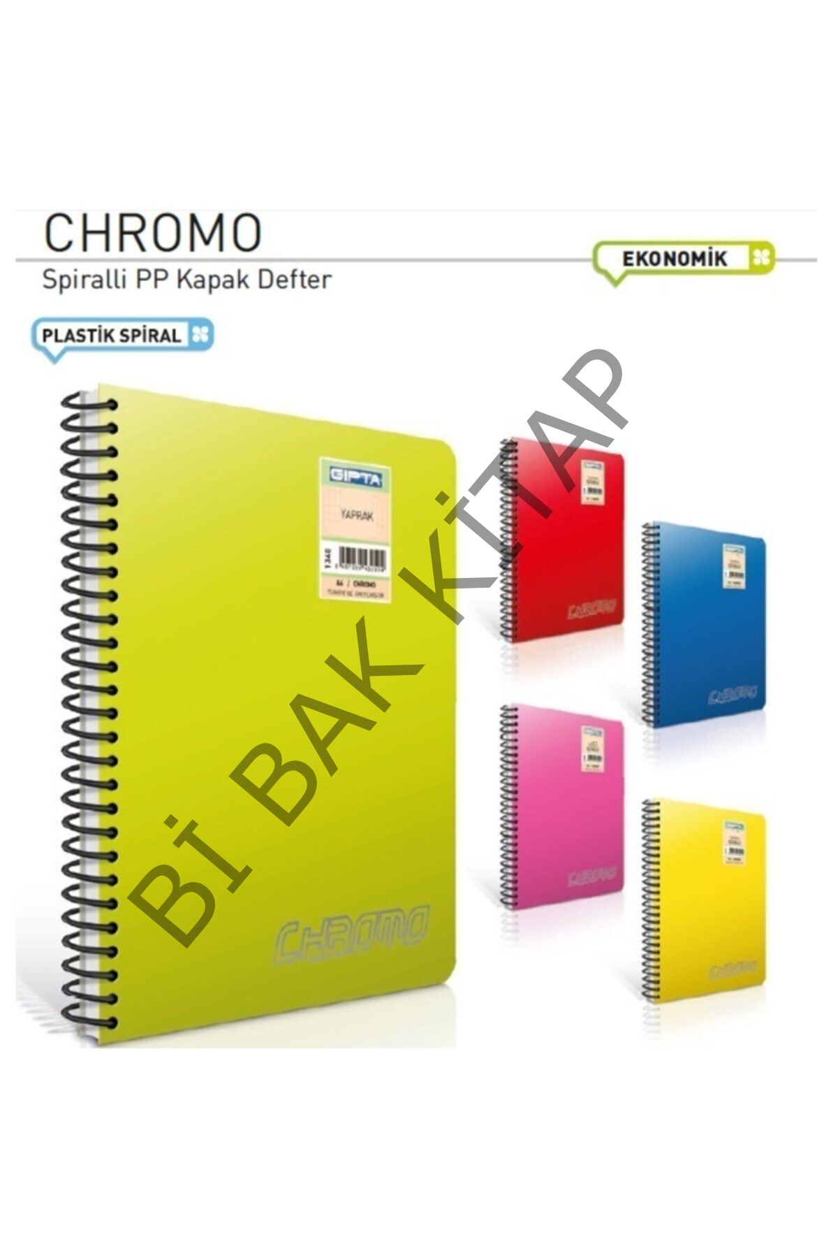 Chromo A4 40 Yp Çizgisiz Plastik Kapak Spiralli Defter