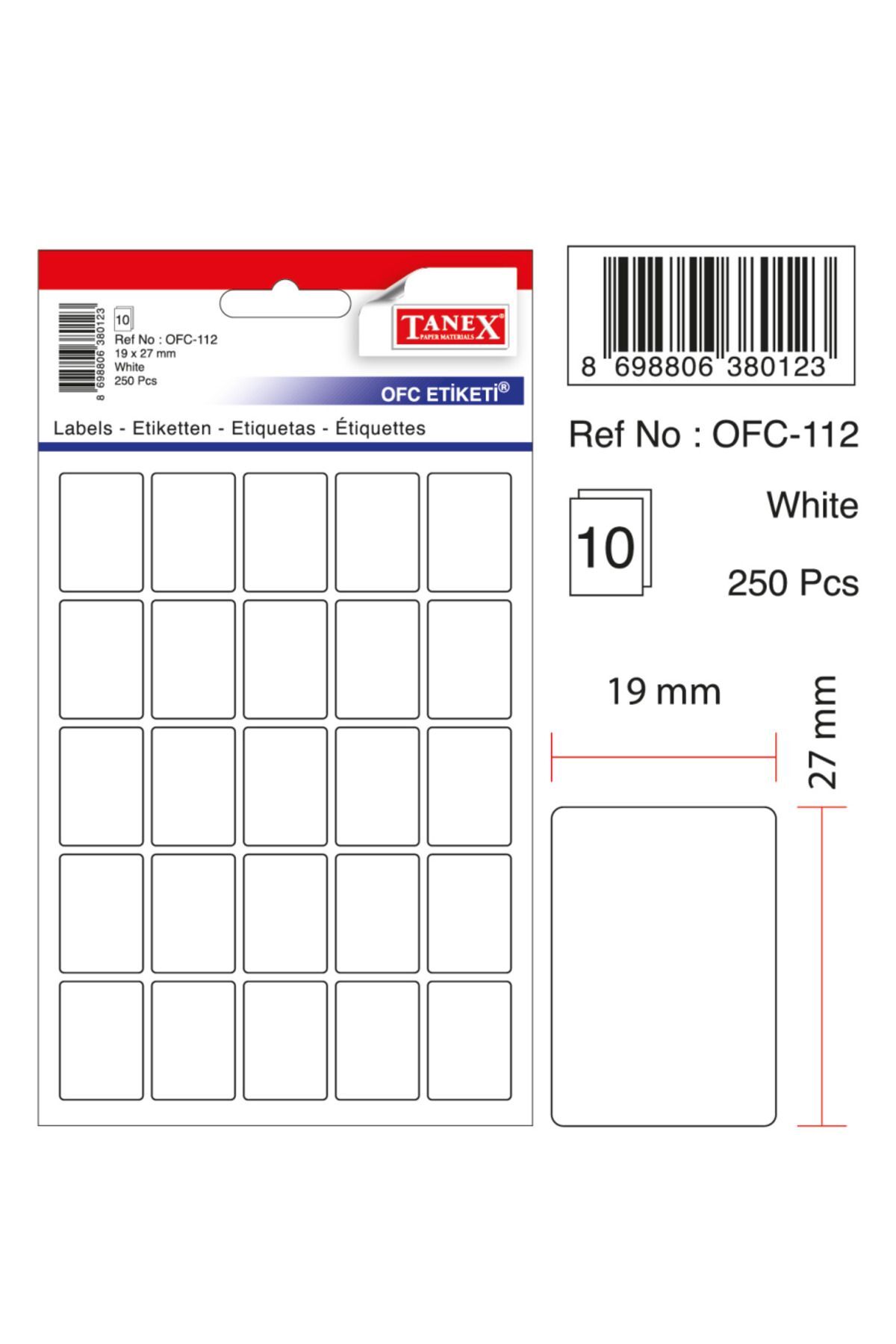 Ofc-112 Beyaz Ofis Etiketi