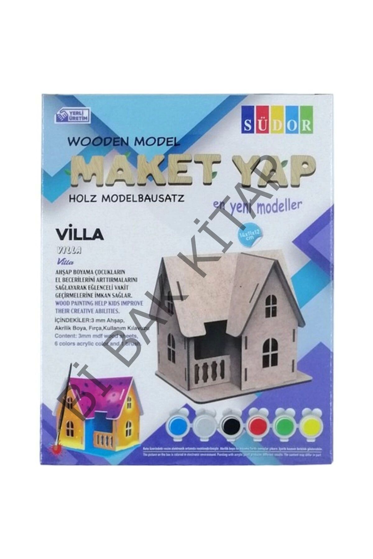 Südor Ahşap Maket Villa Boyama Seti 14x11x12cm N:md2-04