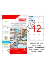 Taneks Lazer Etiket 63.5 X 72 Mm Tw-2012