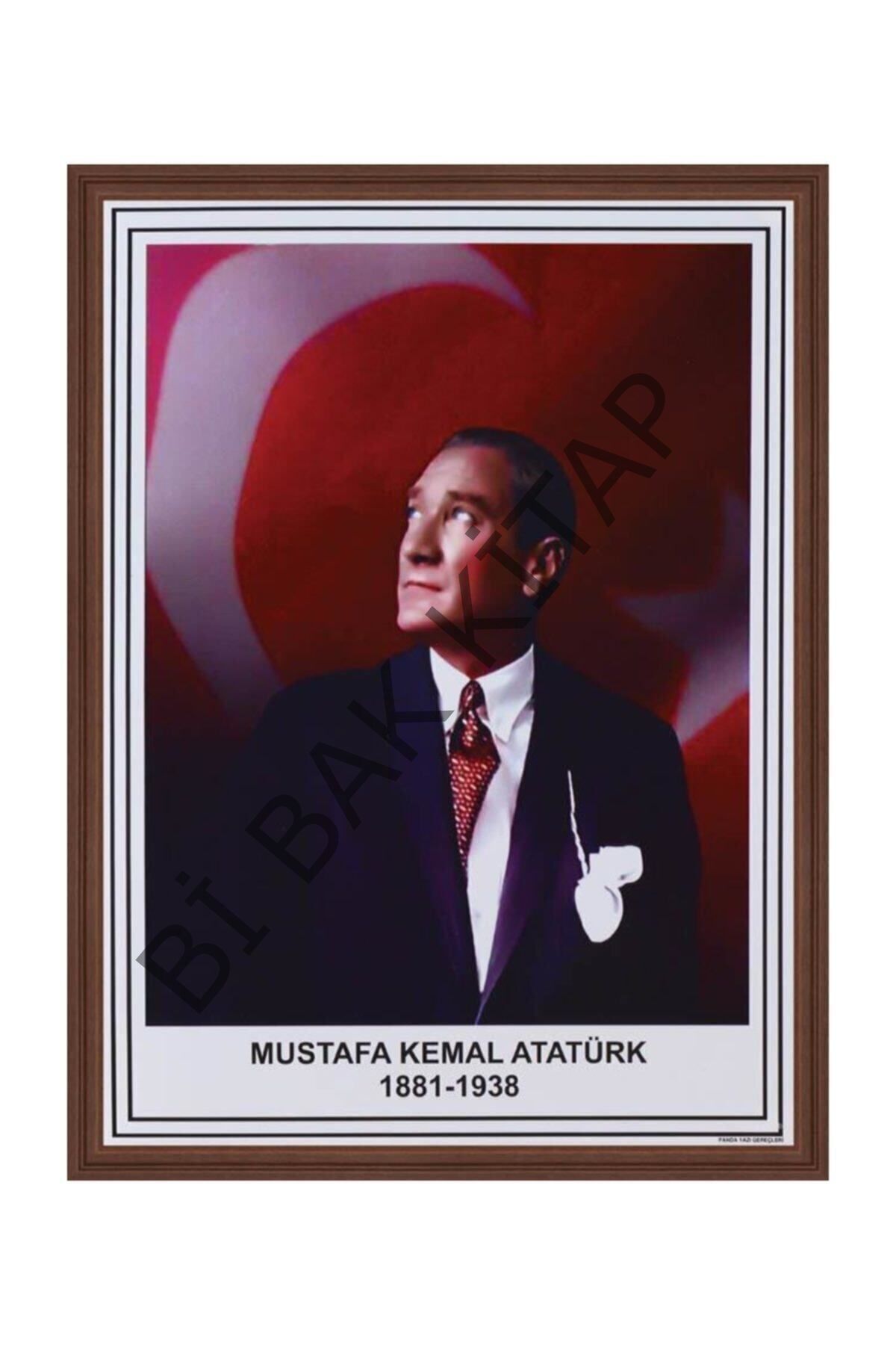 Mustafa Kemal Atatürk Portresi Tablo Ahşap Çerçeve 35 x 50 cm